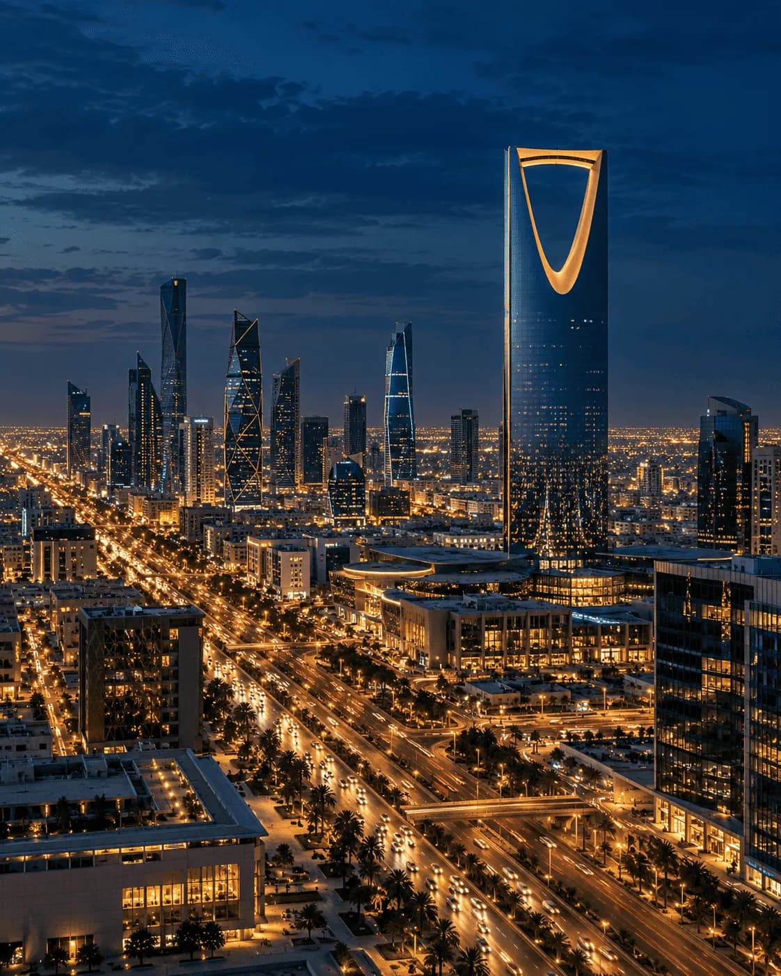 أفق مدينة الرياض ليلاً